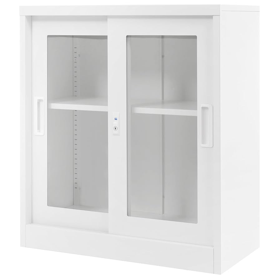 スチール書庫 引き戸タイプ 書類保管庫 収納 オフィス 書庫 可動棚 A4対応 Amazon.co.jp: スチール書庫 引き戸タイプ 書類保管庫 棚板可動